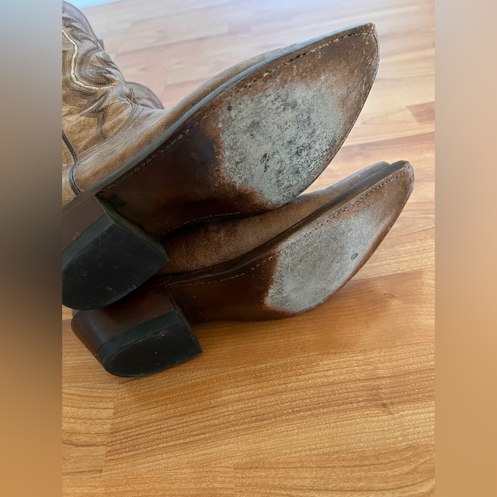 Lucchese Brown Western Boots - Picture 6 of 9
